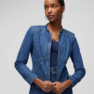 White House Black Market Indigo Denim Jacket. Very Cute. Only Worn Once.